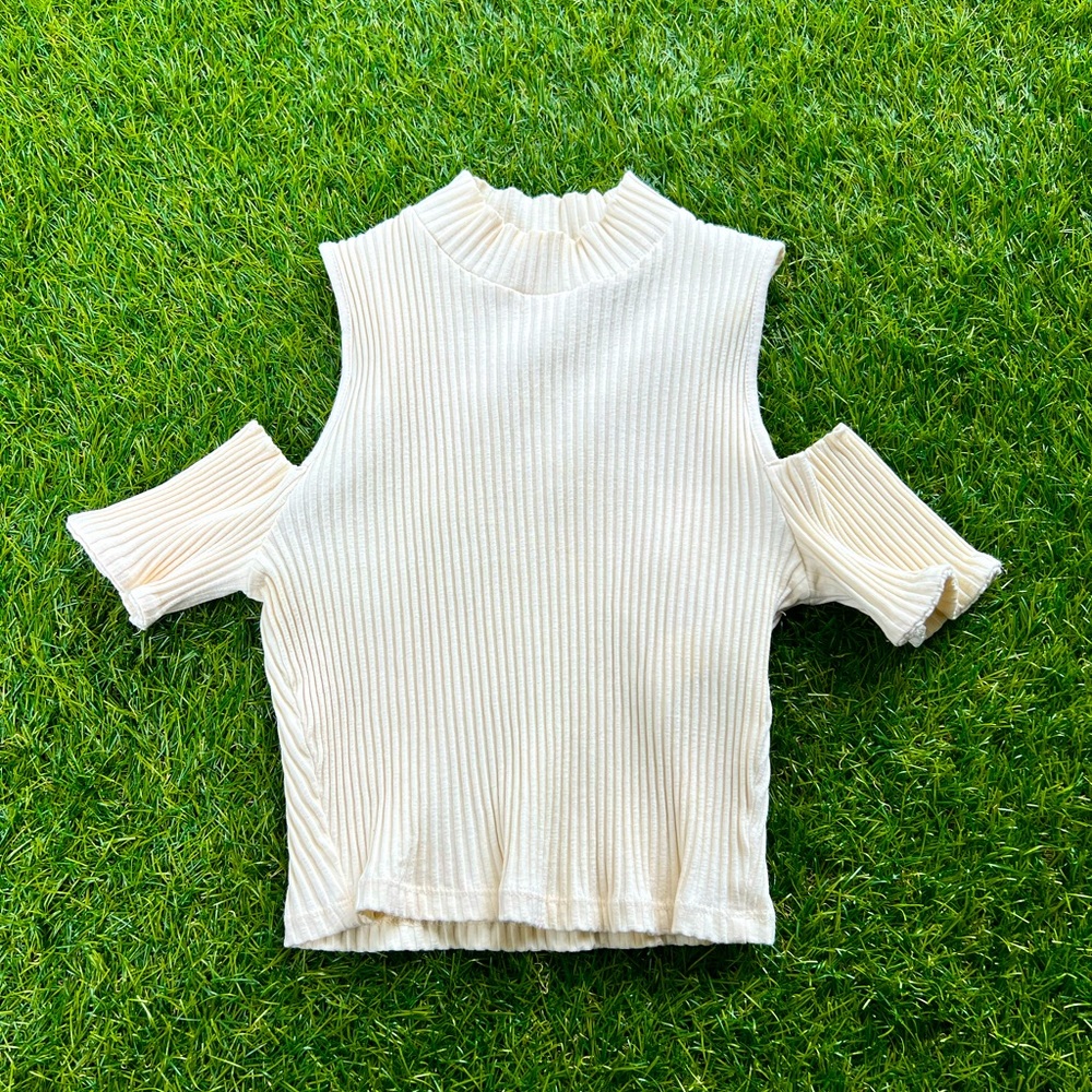 Zara Mock Neck Ribbed Crop Top